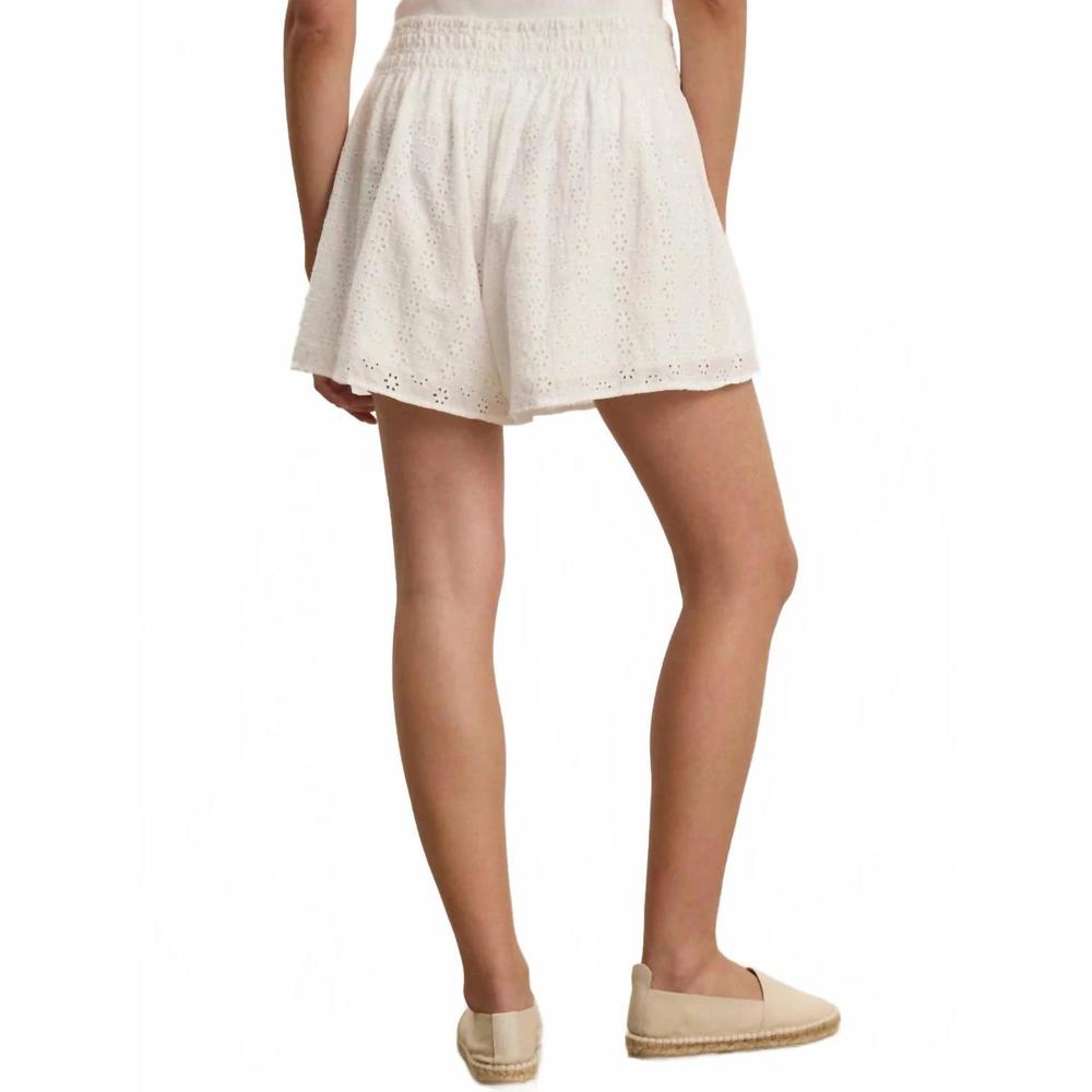Velvet by Graham & Spencer Cream Eyelet High-Rise Shorts - Picture 3 of 4